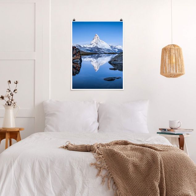 Poster - Stellisee vor dem Matterhorn - Hochformat 3:4