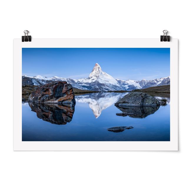 Poster - Stellisee vor dem Matterhorn - Querformat 3:2