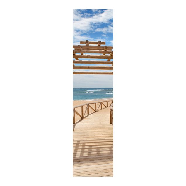 Schiebegardinen Set - Strandpfad zum Meer in Andalusien - Flächenvorhänge