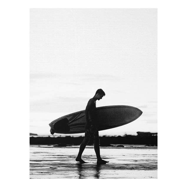 Glasbild - Surferboy im Schattenprofil - Hochformat