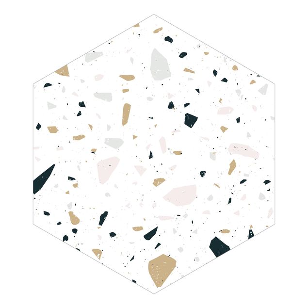 Hexagon Fototapete selbstklebend - Terrazzo Muster San Remo