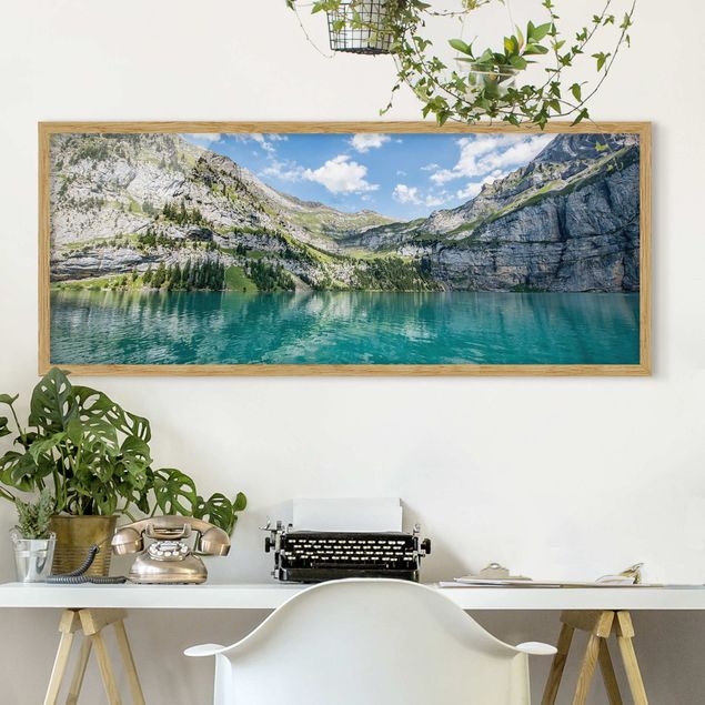 Bild mit Rahmen - Traumhafter Bergsee - Panorama
