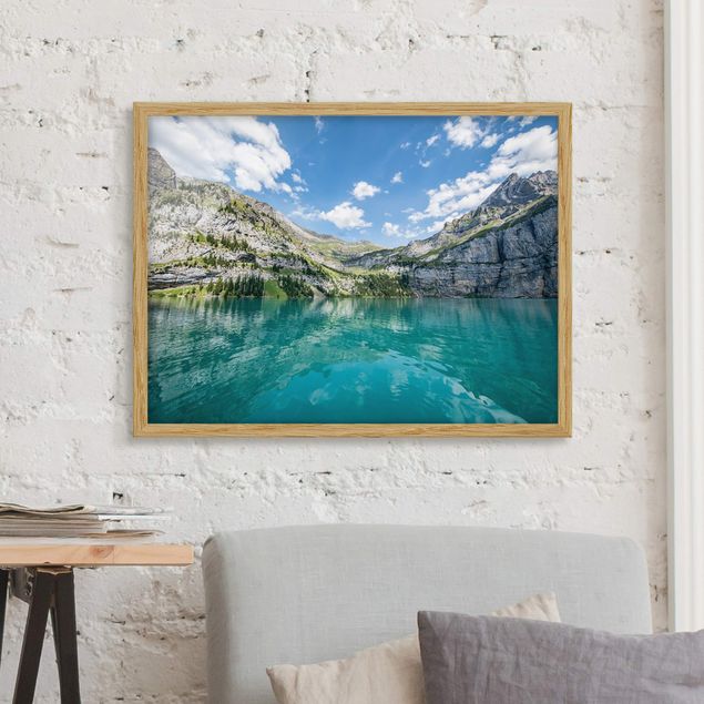 Bild mit Rahmen - Traumhafter Bergsee - Querformat