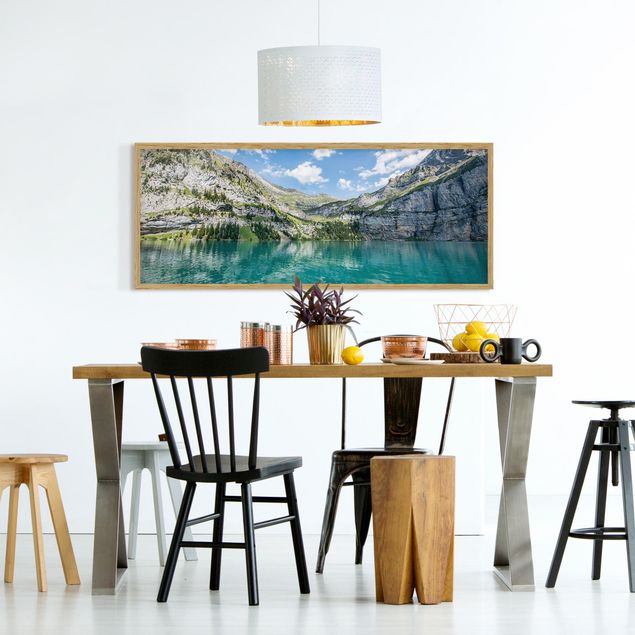 Bild mit Rahmen - Traumhafter Bergsee - Panorama