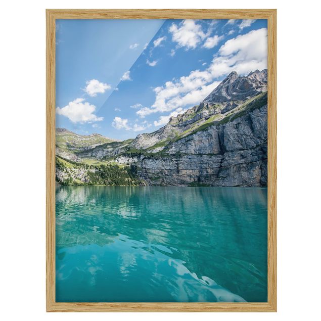 Bild mit Rahmen - Traumhafter Bergsee - Hochformat