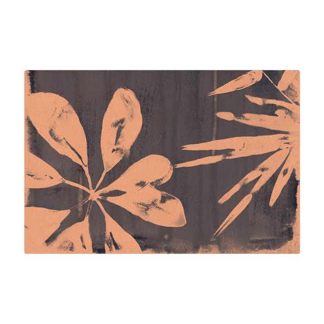 Kork-Teppich - Tropische Blätter Indigo I - Querformat 3:2