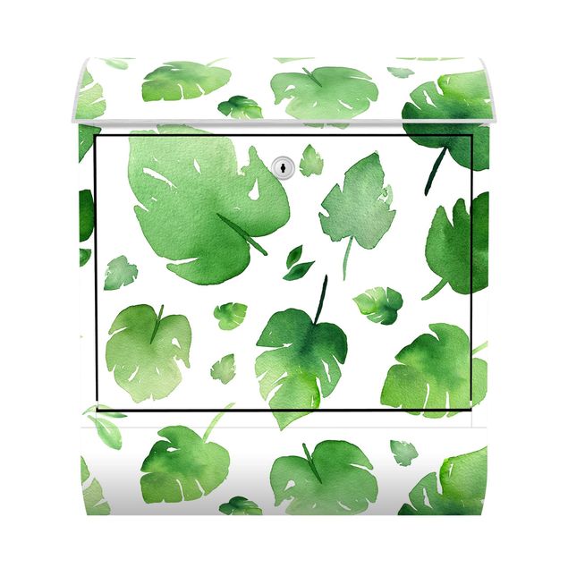 Briefkasten - Tropische Grüne Aquarellblätter