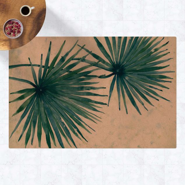 Teppich Dschungel Tropische Palmenblätter Close-Up