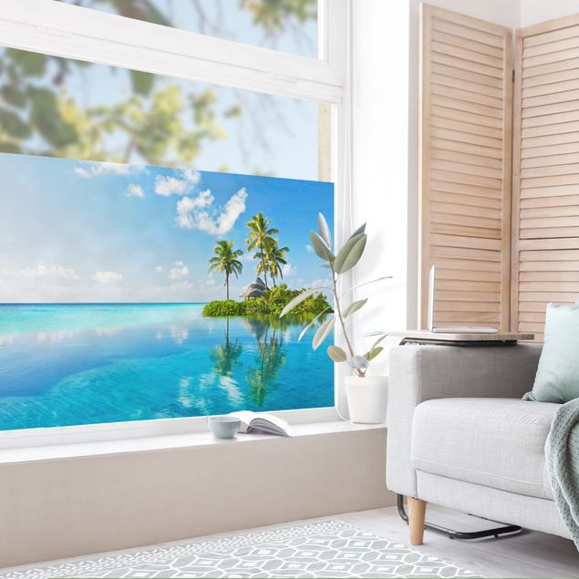 Fensterfolie - Sichtschutz - Tropisches Paradies - Fensterbilder