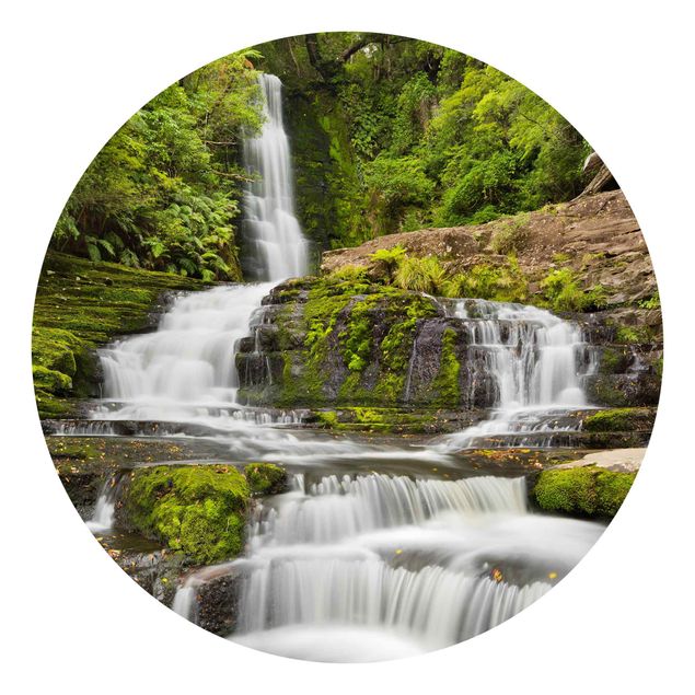 Runde Tapete selbstklebend - Upper McLean Falls in Neuseeland