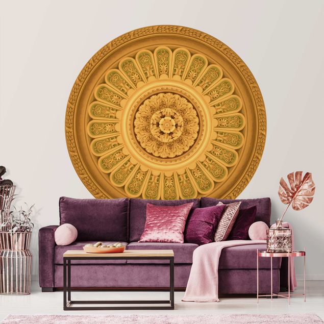 Runde Tapete selbstklebend - Viktorianische Ornamentik im Kreis
