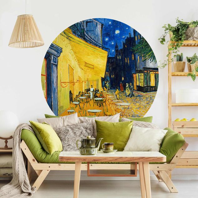 Runde Tapete selbstklebend - Vincent van Gogh - Café-Terrasse in Arles