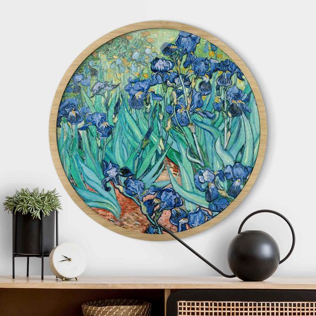 Runde Bilder mit Rahmen Vincent van Gogh - Iris