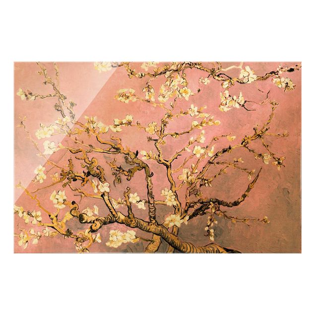 Glasbild - Vincent van Gogh - Mandelblüte in altrosa - Querformat 3:2