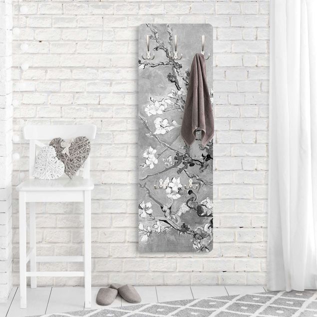 Garderobe - Vincent van Gogh - Mandelblüte Schwarz-Weiß