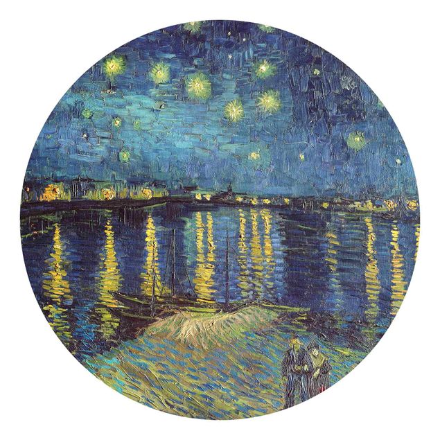 Runde Tapete selbstklebend - Vincent van Gogh - Sternennacht über der Rhône