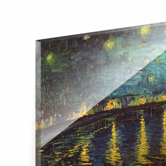 Glasbild - Vincent van Gogh - Sternennacht über der Rhône - Querformat 3:2