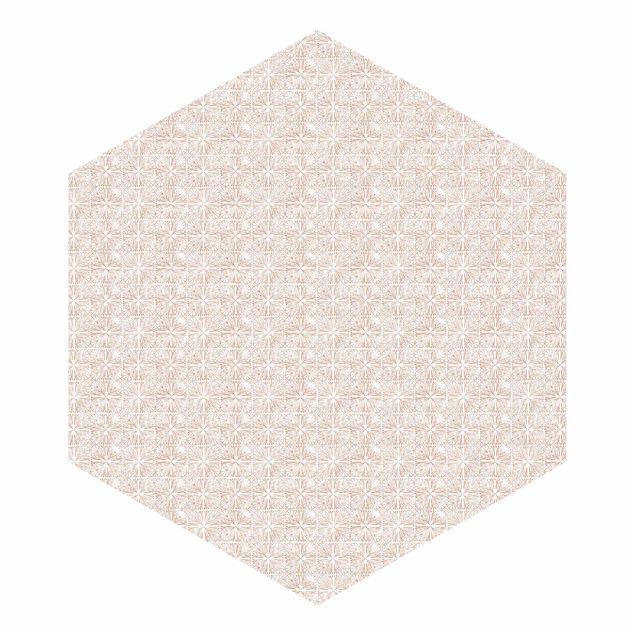 Hexagon Mustertapete selbstklebend - Vintage Muster Filigranes Art Deco