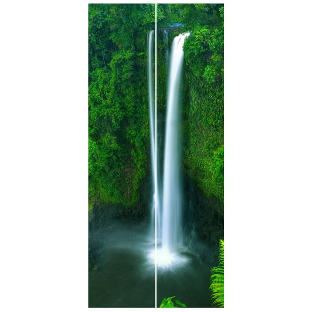 Türtapete - Paradiesischer Wasserfall