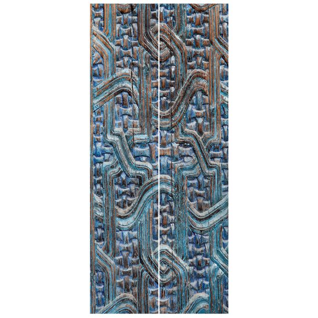 Türtapete - Tür mit marokkanischer Schnitzkunst