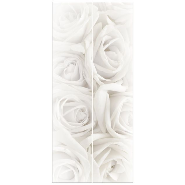 Türtapete - Weiße Rosen