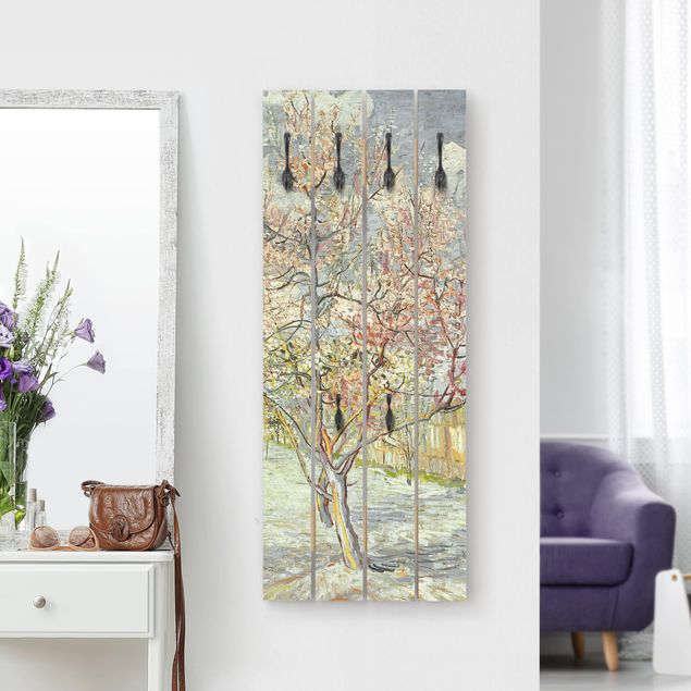 Wandgarderobe Holz - Vincent van Gogh - Blühende Pfirsichbäume