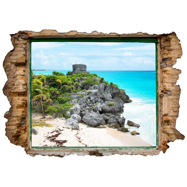 Wandtattoo Natur Karibikküste Tulum Ruinen
