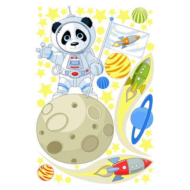 Wandtattoo Tiere Astronaut Panda