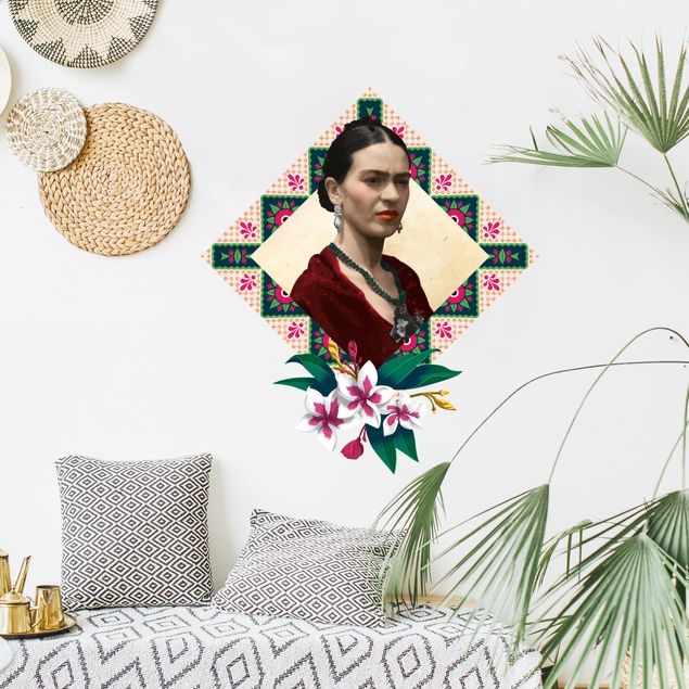Wandtattoo Natur Frida Kahlo - Blumen und Geometrie