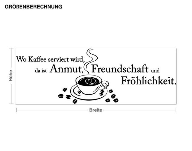 Sprüche Wandtattoo Kaffee & Freundschaft