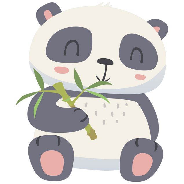 Tier Wandtattoo Panda nascht am Bambus