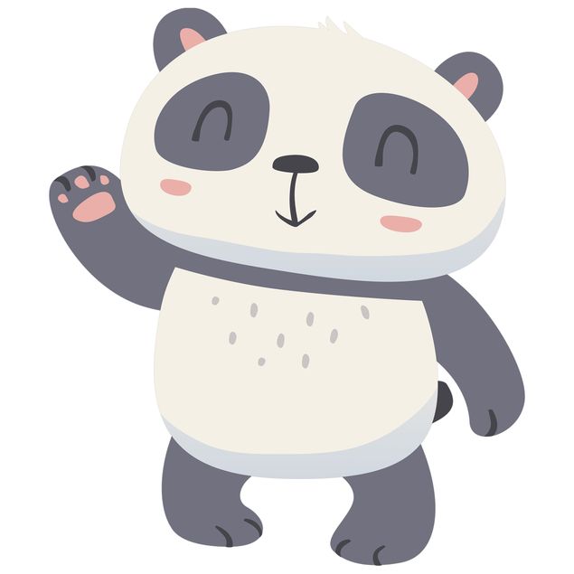 Wandaufkleber Winkender Panda
