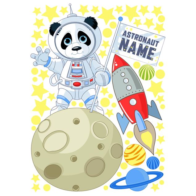 Sprüche Wandtattoo Astronaut Panda