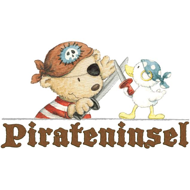 Wandtattoo Steinbeck - Pitzelpatz und Schnaddeldatz auf Pirateninsel