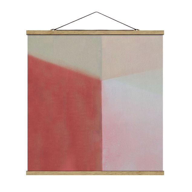 Stoffbild mit Posterleisten - Warme Farbflächen - Quadrat 1:1