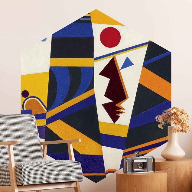 Hexagon Mustertapete selbstklebend - Wassily Kandinsky - Bindung