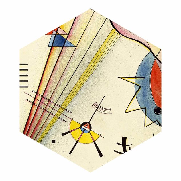 Hexagon Mustertapete selbstklebend - Wassily Kandinsky - Deutliche Verbindung