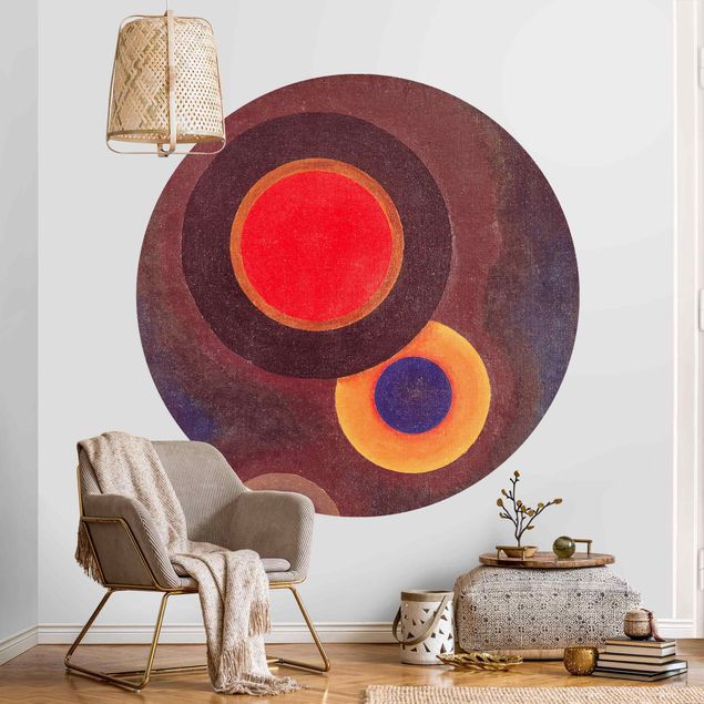 Runde Tapete selbstklebend - Wassily Kandinsky - Kreise und Linien