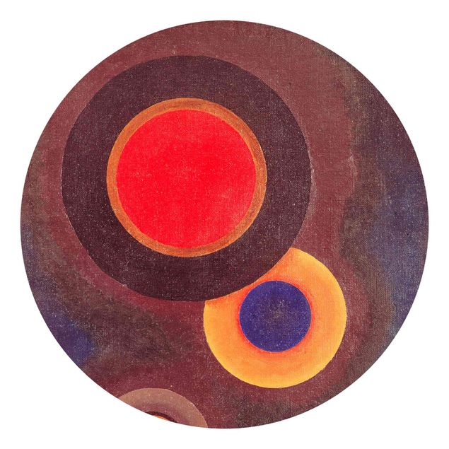 Runde Tapete selbstklebend - Wassily Kandinsky - Kreise und Linien