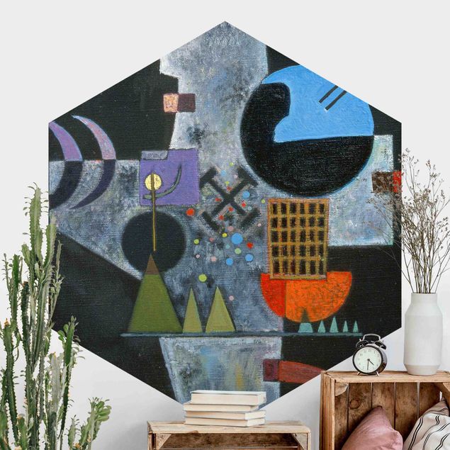 Hexagon Mustertapete selbstklebend - Wassily Kandinsky - Kreuzform