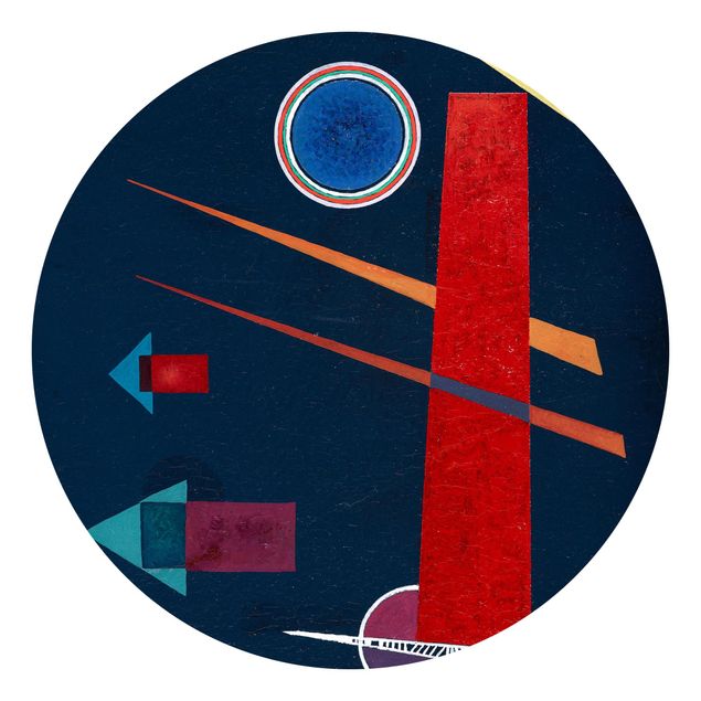 Runde Tapete selbstklebend - Wassily Kandinsky - Mächtiges Rot