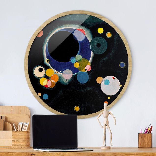 Runde gerahmte Bilder Wassily Kandinsky - Skizze Kreise