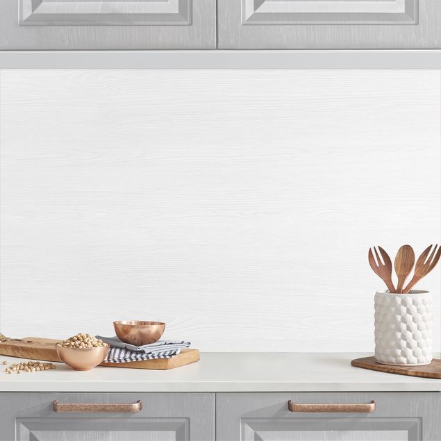 Küchenrückwand 3D-Struktur - Weiß gestrichenes Holz