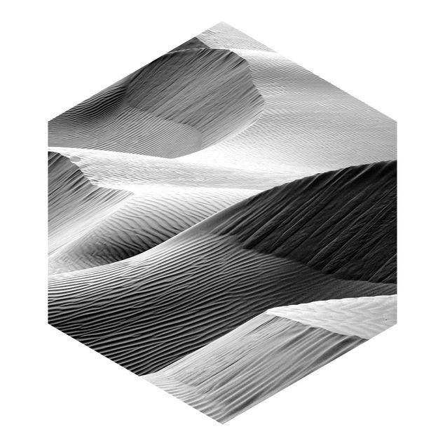 Hexagon Mustertapete selbstklebend - Wellenmuster im Wüstensand