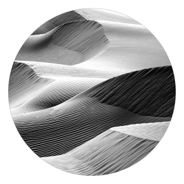 Runde Tapete selbstklebend - Wellenmuster im Wüstensand