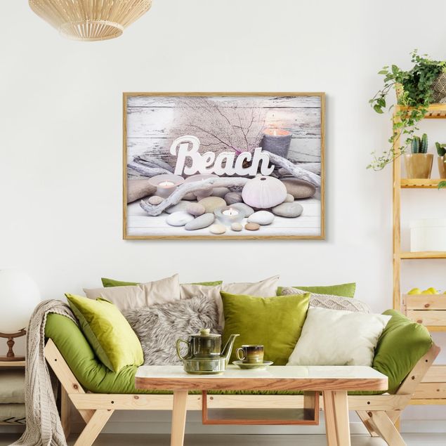 Bild mit Rahmen - Wellness Beach Dekoration - Querformat 4:3