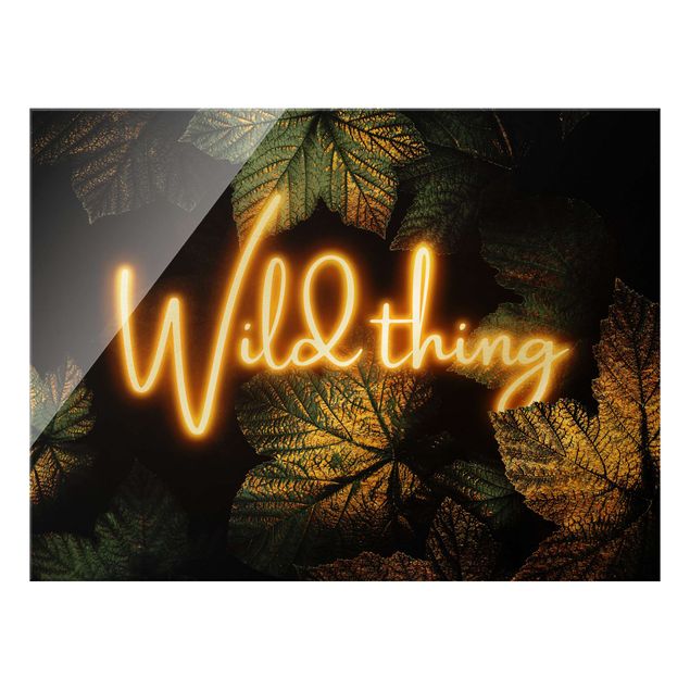 Glasbild - Wild Thing goldene Blätter - Querformat 4:3
