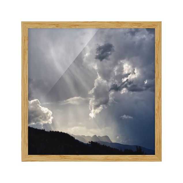 Bild mit Rahmen - Wilde Wolken - Quadrat