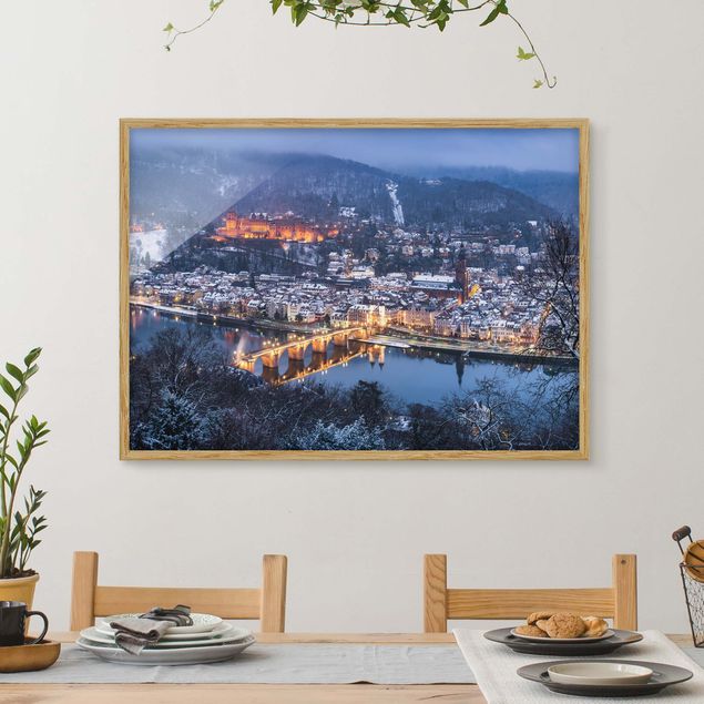 Bild mit Rahmen - Winterliches Heidelberg - Querformat