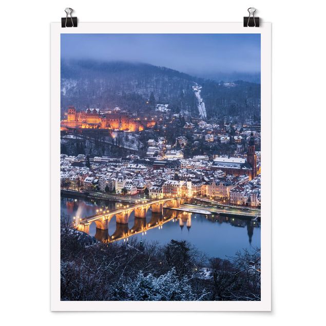 Poster - Winterliches Heidelberg - Hochformat 3:4